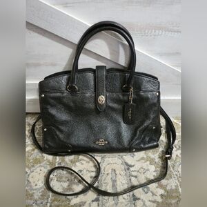Coach Black Leather Mercer Satchel